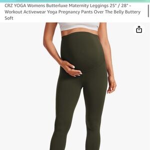 Olive green maternity leggings
